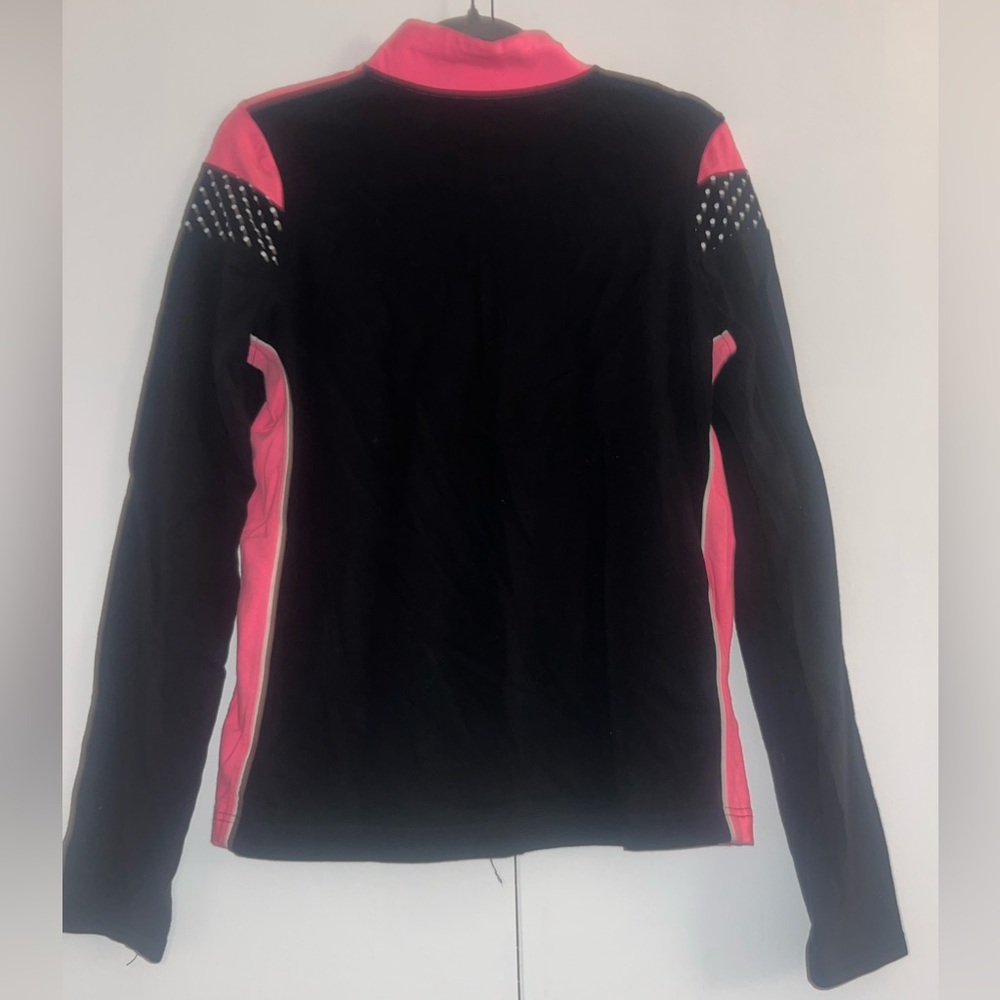 Justice Girls Track Jacket - Size 18 - Pink/Black with Polka Dots & Thumb Holes - Picture 4 of 5